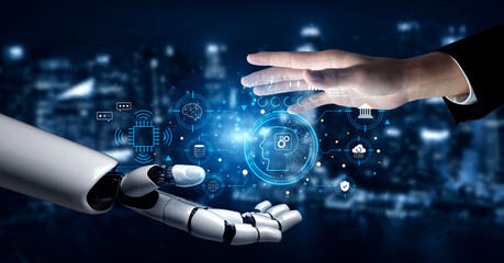A futuristic command interface for an advanced AI system. This AI is used for high level business and financial data analysis. Motif