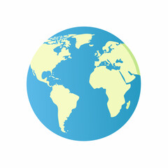 Naklejka premium World Globe Illustration Depicting Continents Across the Earth