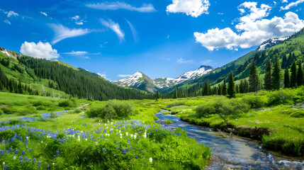 MountainValleyWithStreamAndWildflowers