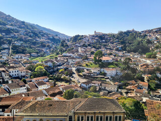 Panoramic view of the historic city of Ouro Preto in Brazil