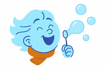 Wind Blowing Bubbles Vector