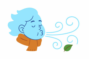 Wind Character with Scarf Vector