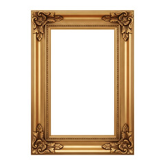 Ornate gold picture frame vintage style perfect for displaying art or photos isolated