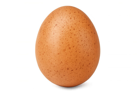 Brown chicken egg showing speckled shell texture on a transparent alpha channel background