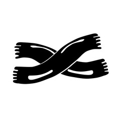 Scarf in Flat Silhouette for Cozy Winter Theme