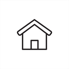 Minimalist Outline Home Front House Residential Building Icon Symbol