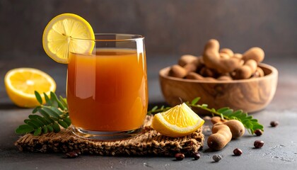 Fototapeta premium Refreshing, tangy drink with tamarind and lemon