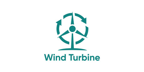 Wind Turbine Energy Logo Design