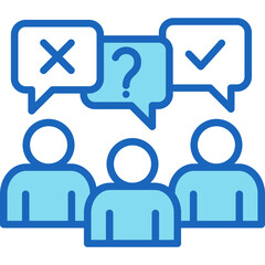 Public Opinion blue icon