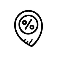 Shopping Location Pin Icon With Percentage Symbol Inside On Transparent Background Vector Art Shopping Doodle