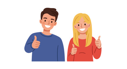 Happy People Showing Thumbs Up Gesture