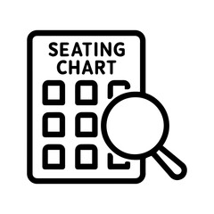 Seating chart icon with transparent background for wedding event timeline

