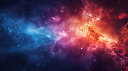 Flawless A bright blue purple cosmic nebula with the glitter of stars as a background