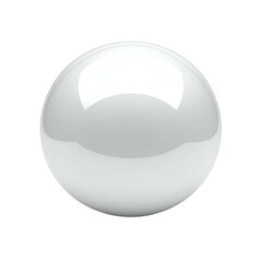 A glossy white sphere isolated against a black background, displaying smooth reflections