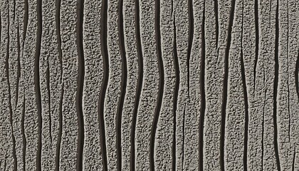 Concrete wall surface with vertical wavy lines texture and rough stucco details. Building facade showing architectural pattern