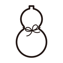 ひょうたんのイラスト（線）