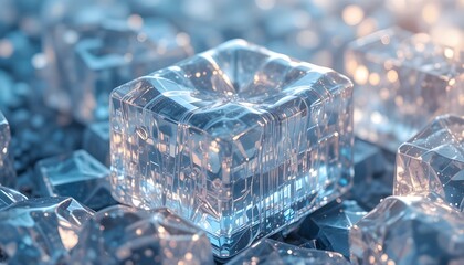 Transparent jelly candy with glossy texture and light refraction