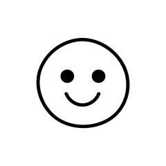 Simple Black Outline Of A Happy Smiley Face With Two Black Dots For Eyes And A Curved Line For A Smile On A Transparent Background