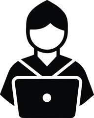 Student Laptop vector icon.