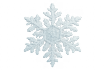 White snowflake crystal shape with transparent background