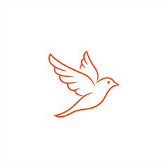 Abstract vector illustration of a bird of paradise with flying hummingbird and flower elements, a stylized nature design icon