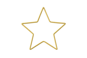 Fototapeta premium Golden wire star outline shape on transparent background