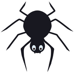Simple Halloween Spider with Eyes – Monochrome Illustration for Decorations and Backgrounds