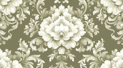 Elegant Floral Damask Pattern with Vintage Appeal