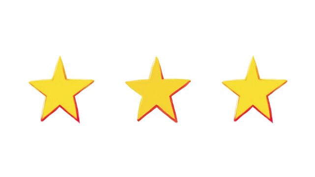 A simple 2D vector illustration pattern featuring a row of bright yellow five-point stars with subtle red shadows tracking horizontally. The decorative graphic animation forms a continuous seamless lo