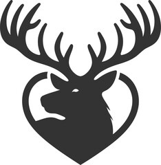 Silhouette of a elk head vector illustration
