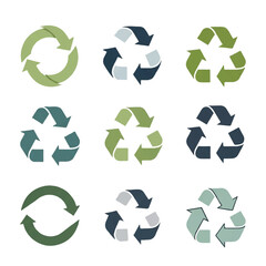 Obraz premium Recycling symbols rotating in circular motion representing environmental conservation and sustainable practices for a greener future.