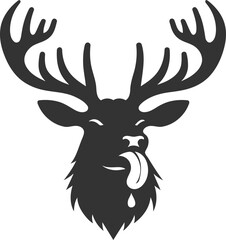 Silhouette of a elk head vector illustration