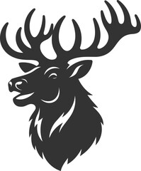 Silhouette of a elk head vector illustration