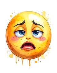 A yellow emoji with a sad expression