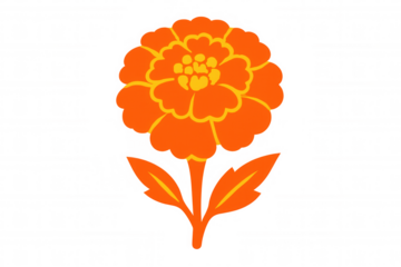 Marigold cempasuchil flower vector illustration, an important symbol for day of the dead, offering traditional decorative elements