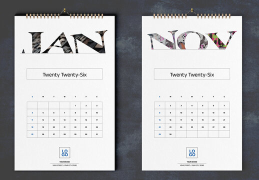 Mad Typography Lifestyle Wall Calendar 2026 Tabloid Layout