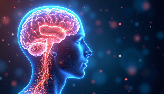 Vibrant Neural Network Brain Scan A Stunning Visualization of Human Consciousness, Intelligence, and Cognitive Science