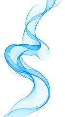 Abstract flowing blue lines on white background