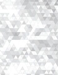 Abstract geometric pattern of overlapping triangles in shades of gray and white