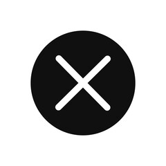Bold modern cancel icon design for website projects needing a clear close delete or error symbol in an elegant black and white style