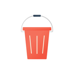 Bucket icon, flat colored vector. Modern and minimalist design.