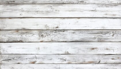 Obraz premium The image shows a close-up view of several horizontal whitewashed wooden planks with visible wood grain and texture.