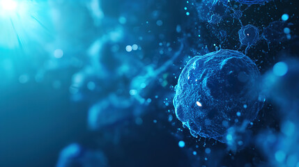 Abstract Medical Technology Background in Blue for Innovation Medicine