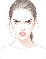 Angry woman's face