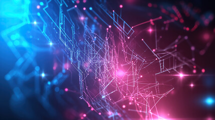 Innovative Virtual Technology Concept with on a Web Background