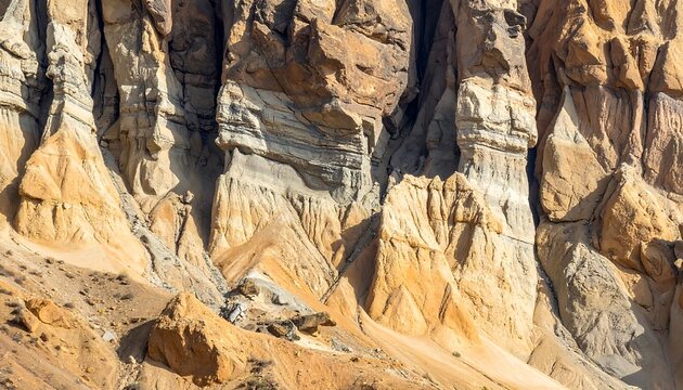 Rocky cliff face with varied colors and textures - Powered by Adobe