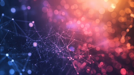 Digital Cyberspace with Particles and Network Data Connections Concept