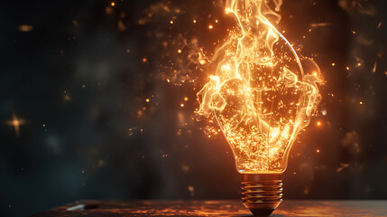 Traditional Electric Bulb Shattering in High-Speed Explosion Shot