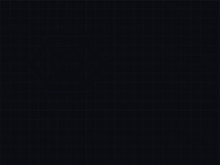 Dark Tech Grid HUD with Blue Lines, Hexagon and Radar Rings