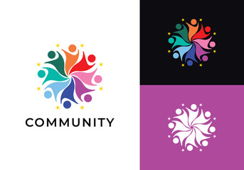 This is a community logo with colorful colors. This logo is suitable for communities, children's schools, childcare and such.